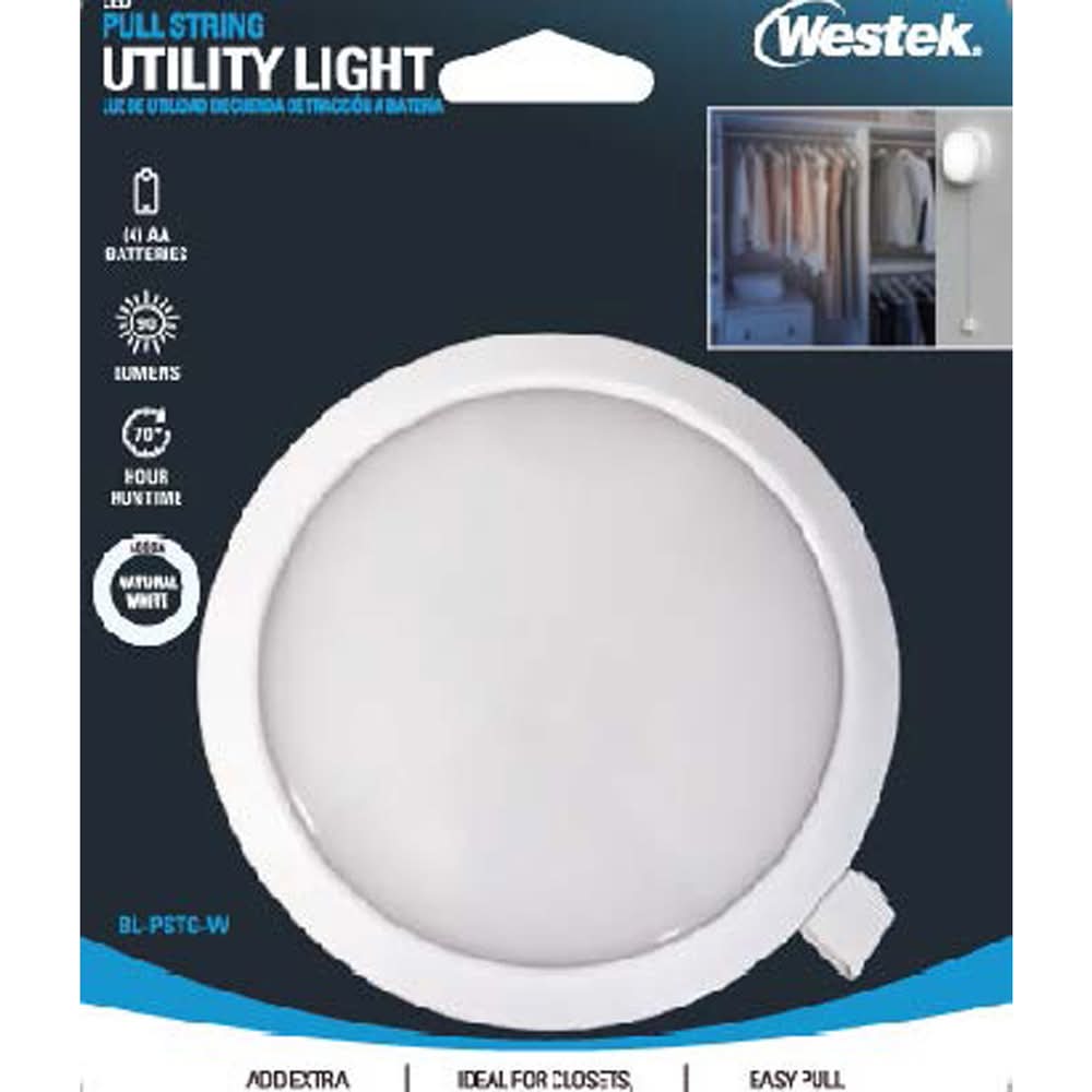 Westek 4.1 In. H X 4.1 In. W X 1.25 In. L White Utility Light