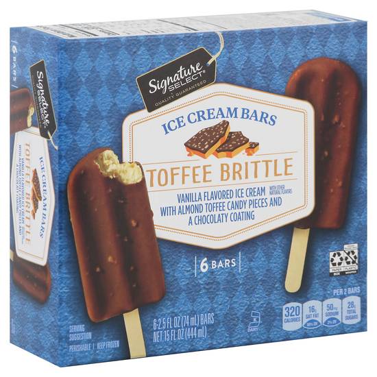 Signature Select Toffee Brittle Ice Cream Bars (6 x 2.5 fl oz)