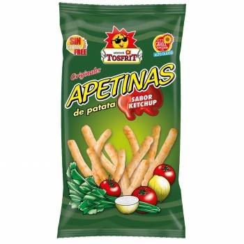 Palitos de patata fritos sabor kétchup Apetinas Tosfrit sin gluten 25 g.