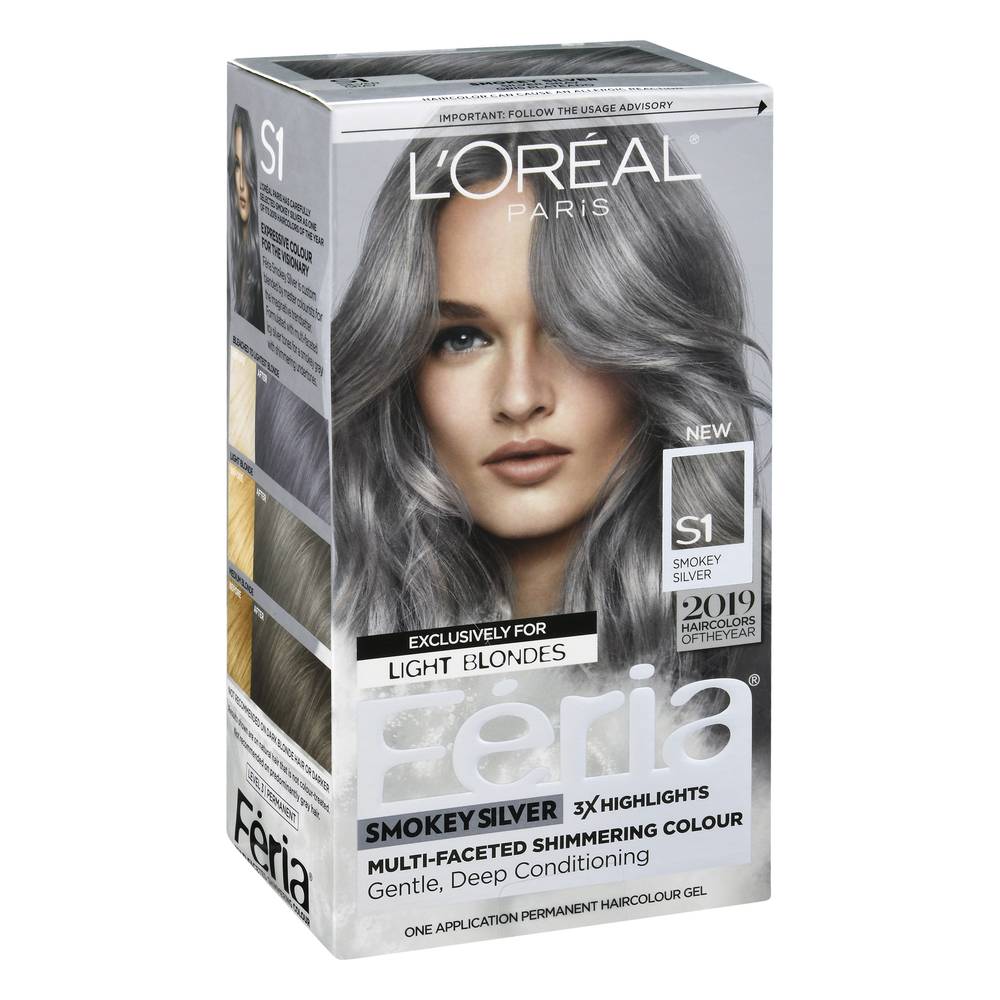 L'Oréal Feria Permanent Hair Color Smokey Silver (9.6 oz)