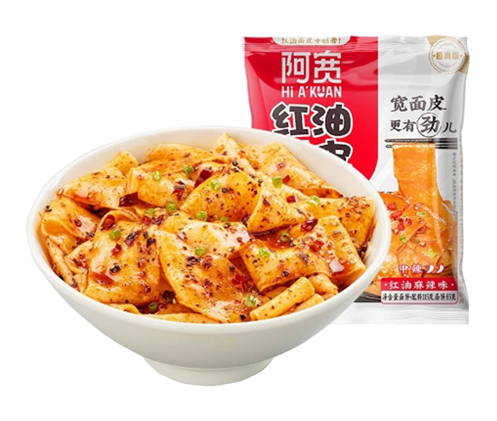 BAI JIA A-Kuan Broad Noodle (Bag) - Spicy Flavour 115g