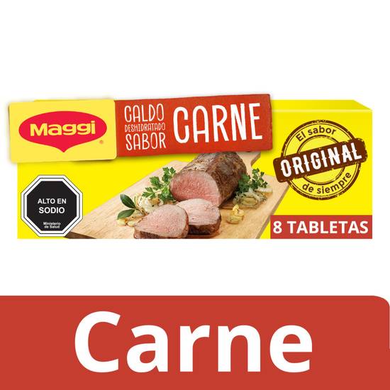 Maggi caldo sabor carne (caja 8 u x 10 g c/u)