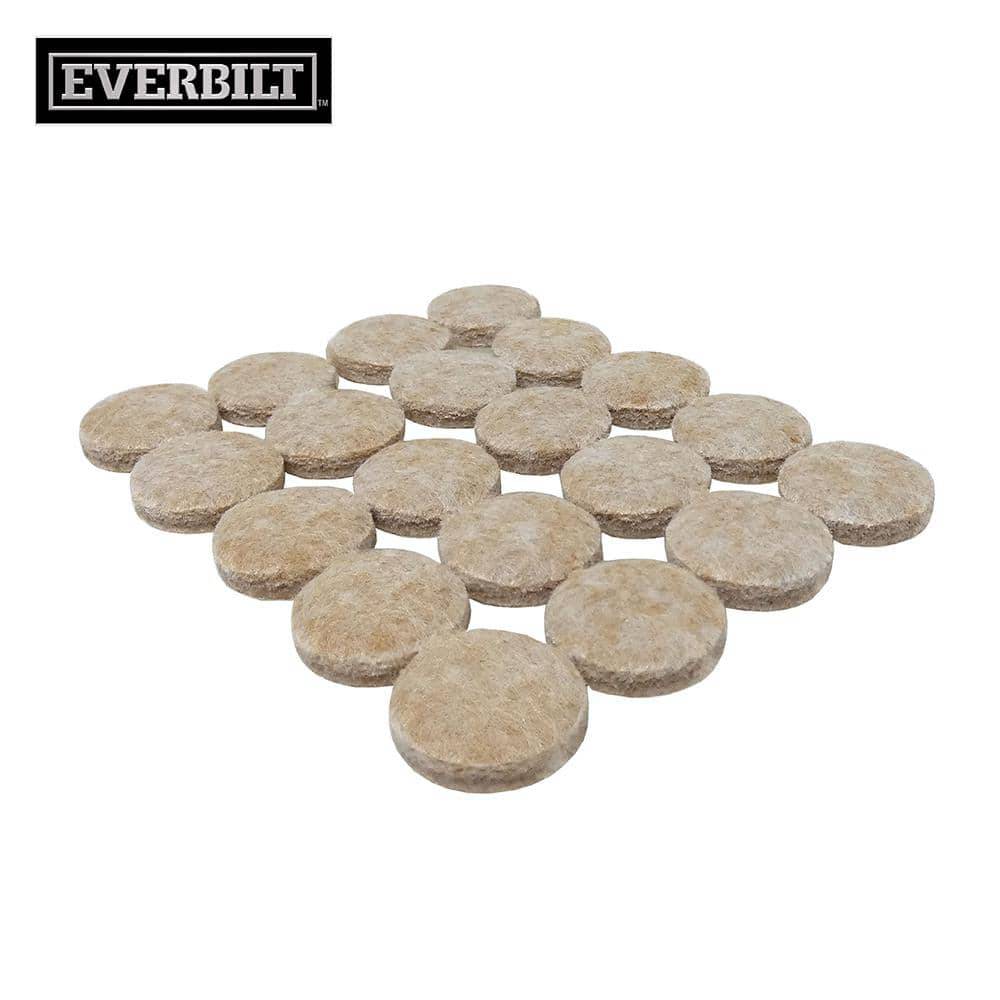 Everbilt 3/4 In. Beige Round Felt Heavy Duty Self-Adhesive Furniture Pads (20-Pack)