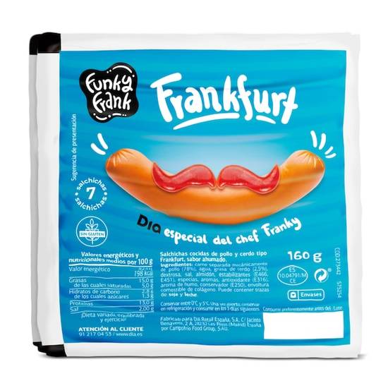 Salchichas cocidas frankfurt Funky Frank bolsa 4 x 160 g