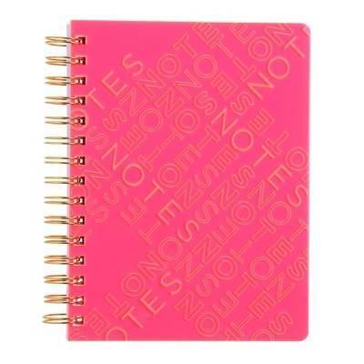 russell+hazel 100pg Ruled Notebook 8"x6.75" Spiral Neon Pink