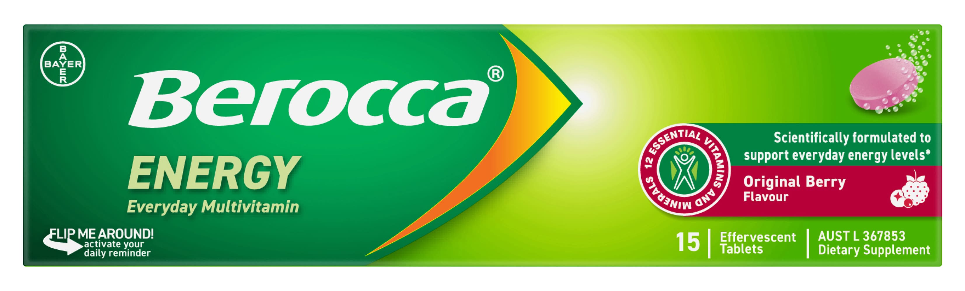 Berocca Energy Vitamins and Minerals Effervescent Tablets Delivery 