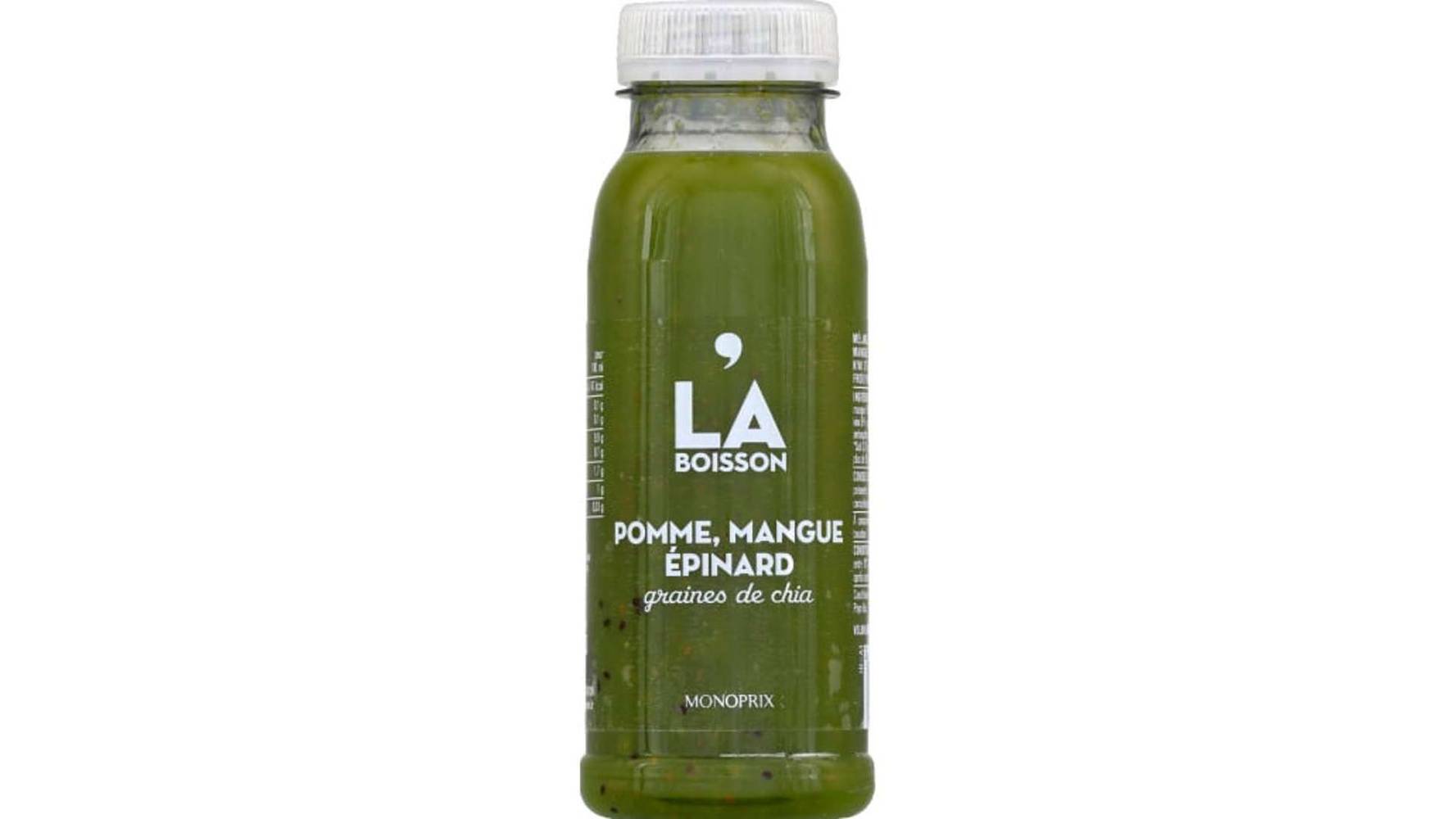 Monoprix - La boisson de juice (250 ml) (pomme, mangue épinard, graines de chia)