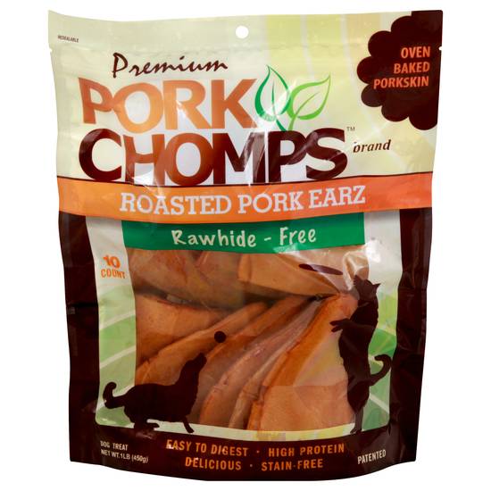Pork Chomps Premium Roasted Pork Earz Dog Treat (10 ct)