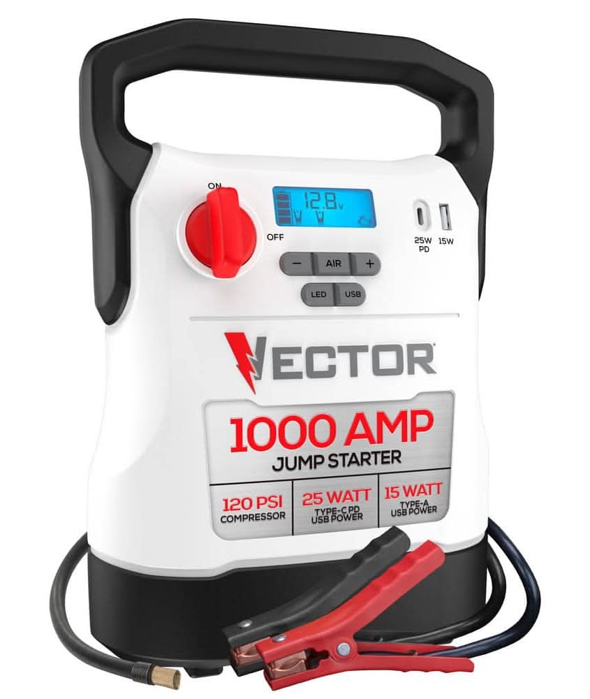 Vector 1000 Amp Jump Starter, Compressor, Usb Power