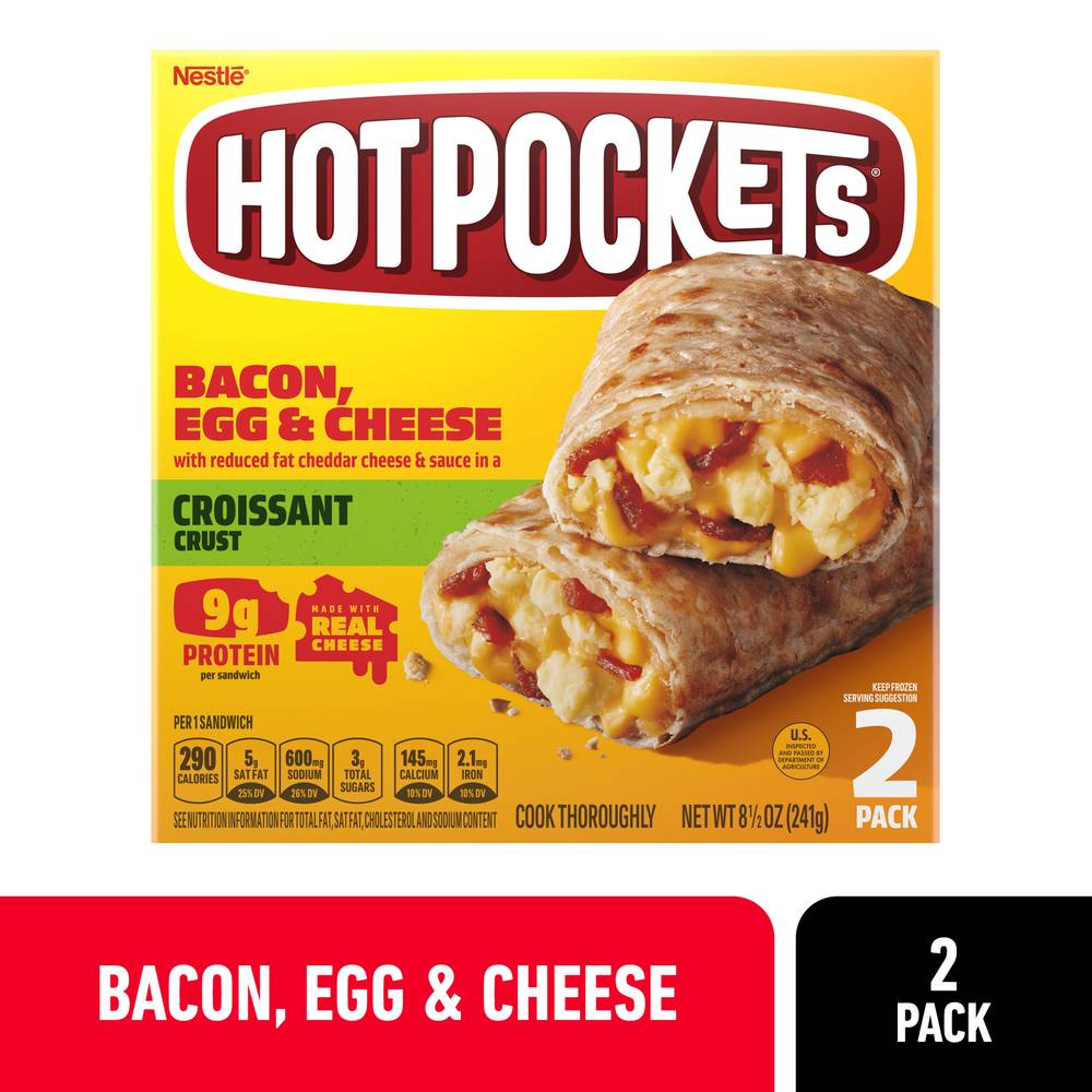 Nestlé Hot Pockets Applewood Bacon Egg & Cheese in a Croissant Crust (2 x 4.25 oz)