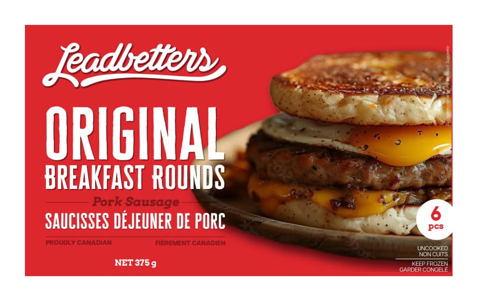 Leadbetters Original Pork Sausage Breakfast Rounds (375 g, 6 ct)