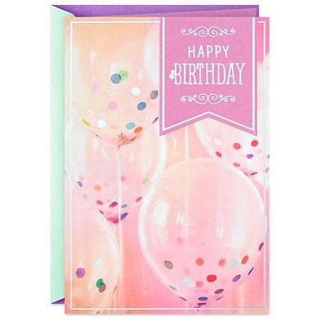 Hallmark Birthday Card (Celebrated and Loved Pink Balloons) E81 - 1.0 ea