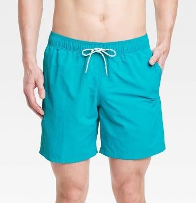 Goodfellow & Co. Swim Trunks, Men, L, Aqua Blue