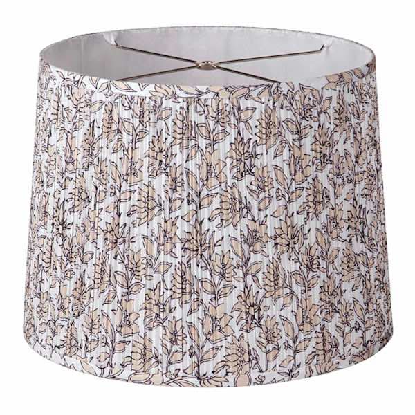Pink Pleated Patterned Tapered Lamp Shade, 12"