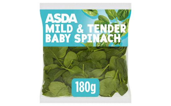 Asda Mild & Tender Baby Spinach 180g