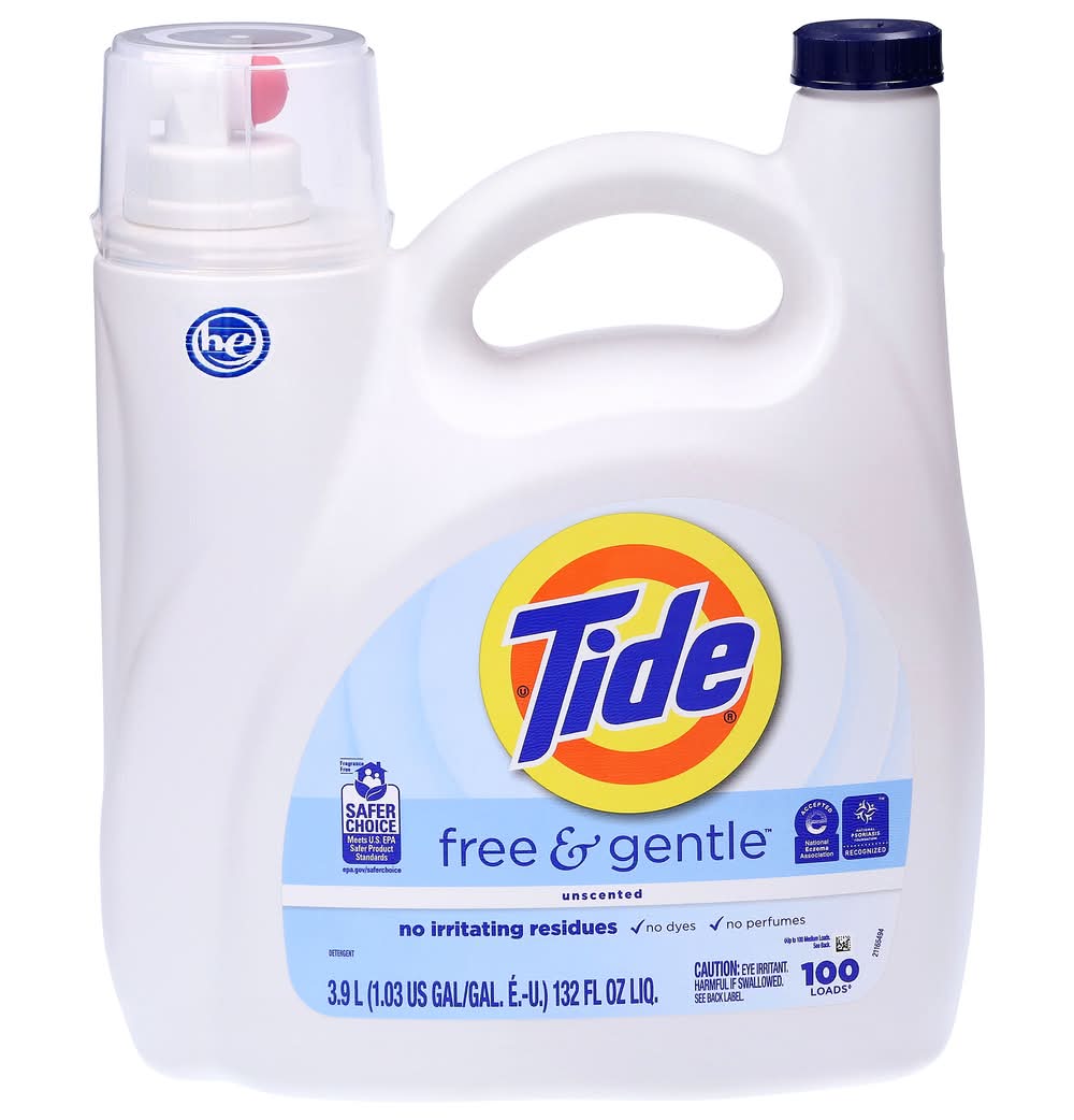 Tide Free & Gentle Liquid Laundry Detergent (132 fl oz)