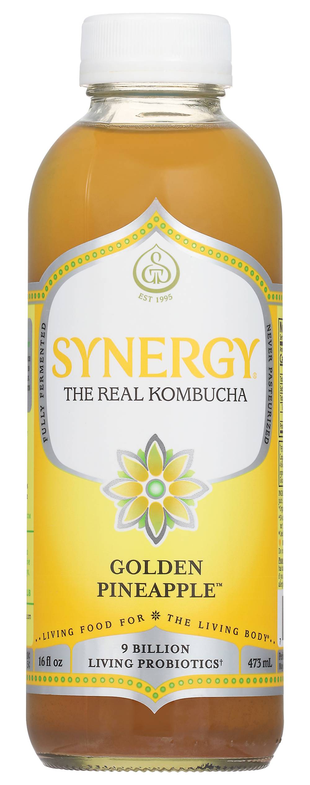 GT's Synergy Golden Pineapple Raw Kombucha (16 fl oz)