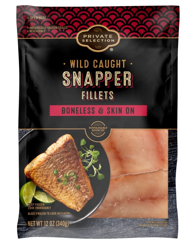 Private Selection Boneless & Skin on Wild Caught Snapper Fish Fillets (12 oz)