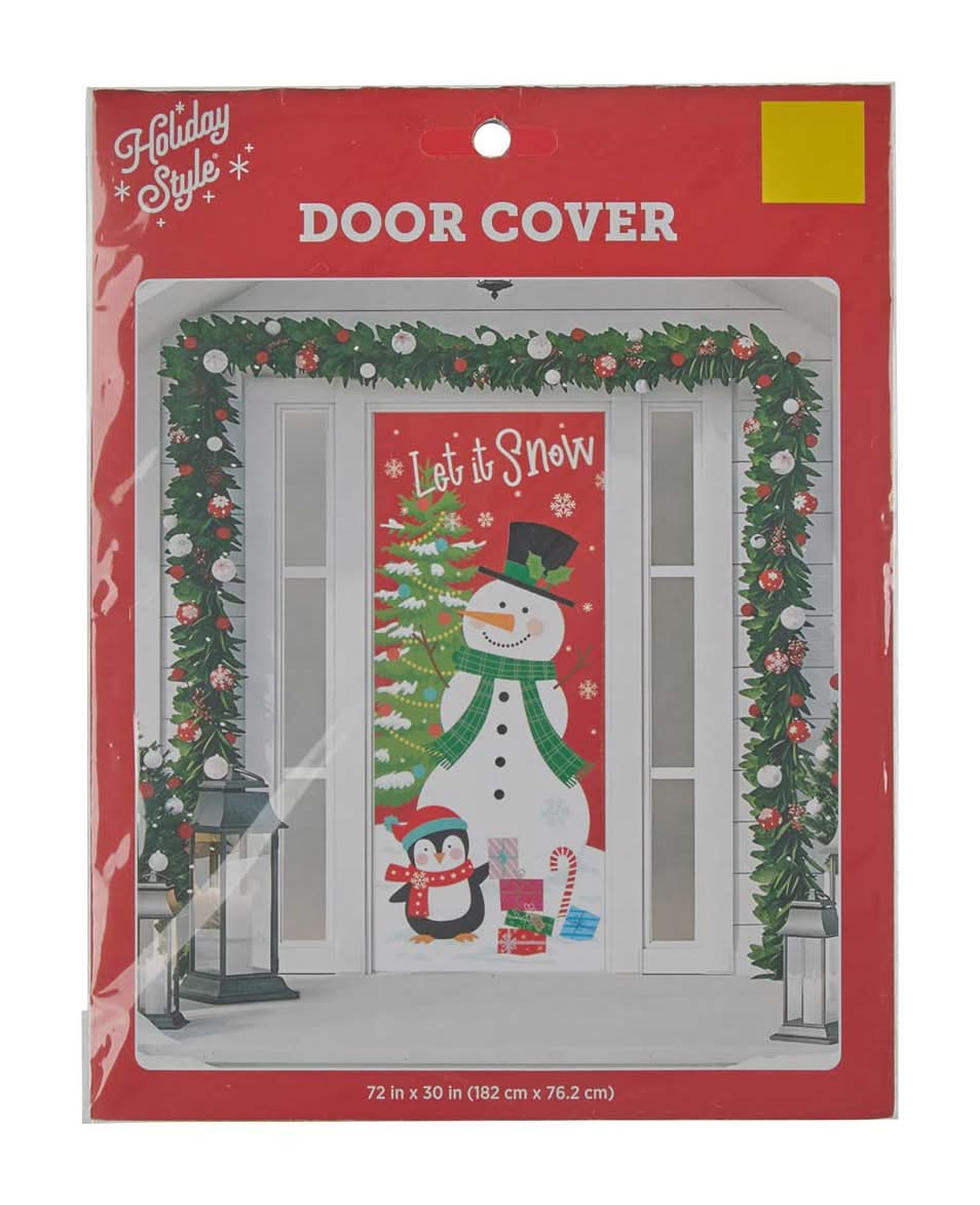 Holiday Style Christmas Door Cover, 72x30 in