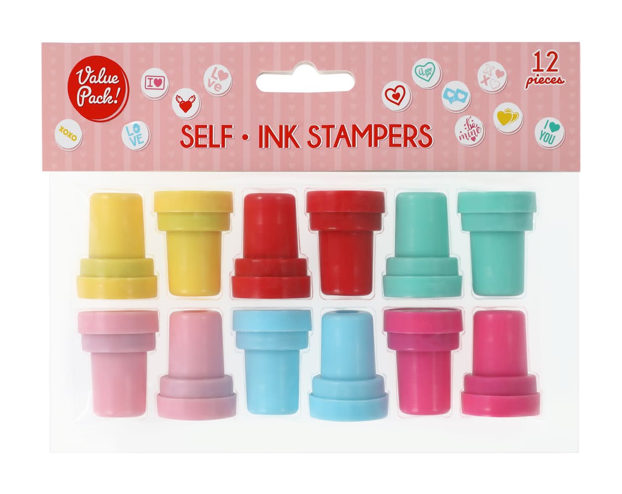 Valentine's Day Self Ink Stampers 12-Pack