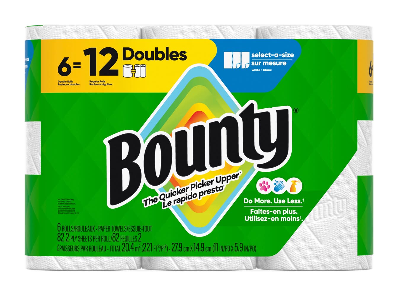 Bounty Doubles Select-a-Size 6 -Count Select-a-size Paper Towels