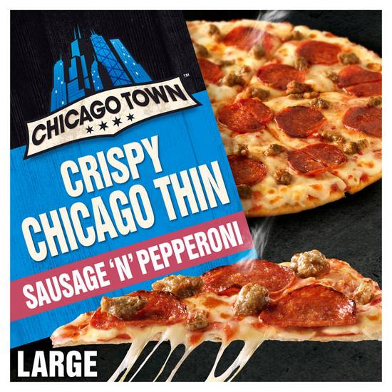 Chicago Town Crispy Chicago Thin Sausage 'N' Pepperoni 431g