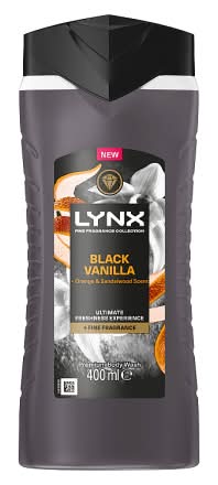 Lynx Black Vanilla, Fine Fragrance Collection Premium Body Wash Liquids (400ml)