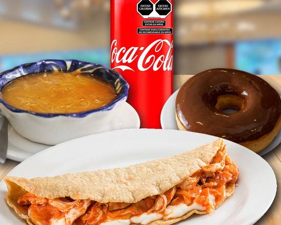 Sopa+ Quesadilla + Coca cola + Pan