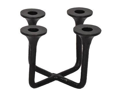 Black 4-Tier Cast Aluminum Candle Holder