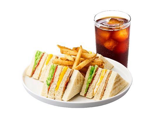 【套餐】里肌豬總匯盤餐｜Pork Tenderloin Club Sandwich Meal