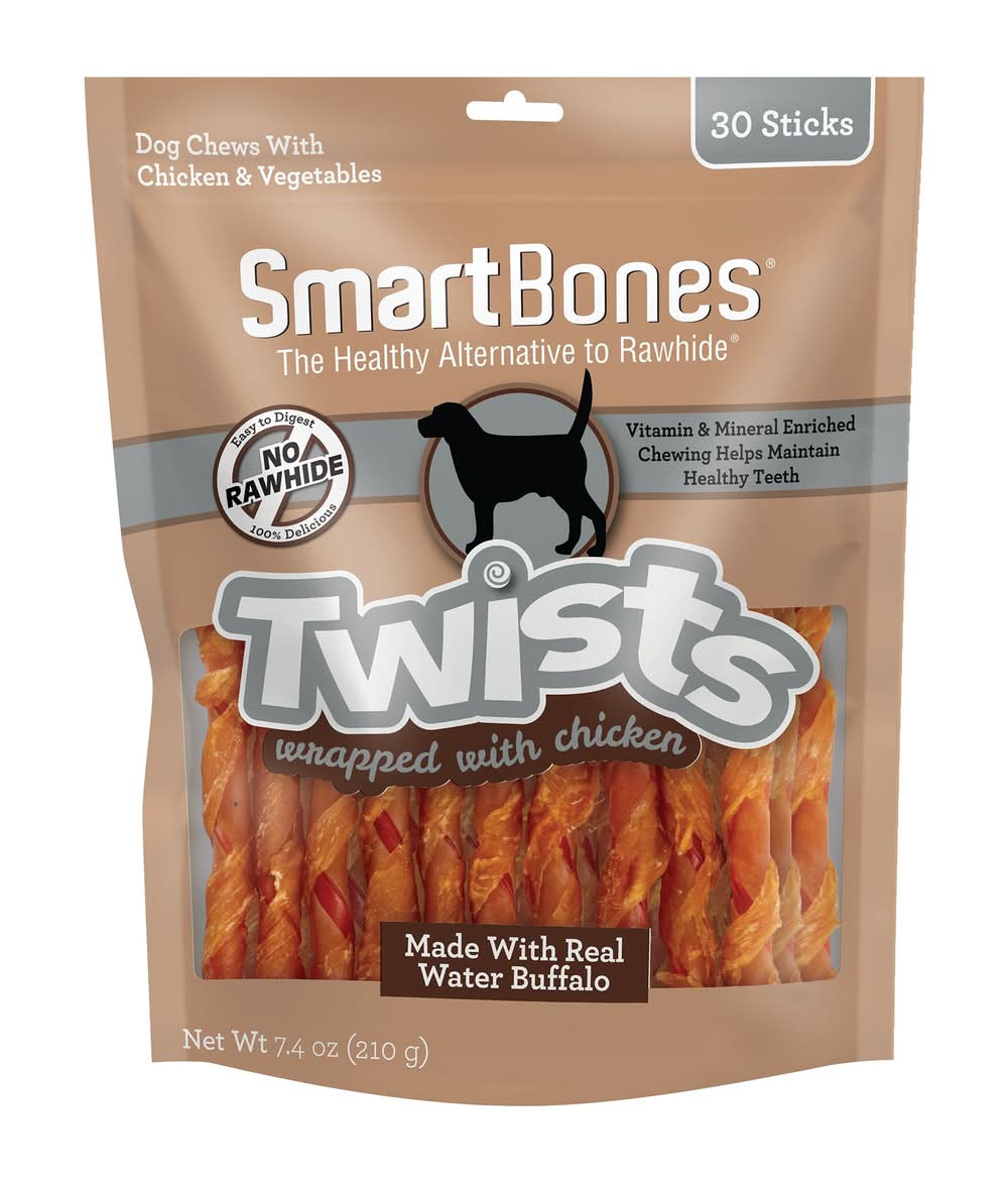 SmartBones Chicken Wrapped Water Buffalo Twists Dog Treats 7.4 OZ (Size: 7.4 Oz)