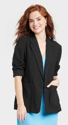 A New Day Relaxed Fit Essential Blazer, Women, S, Black