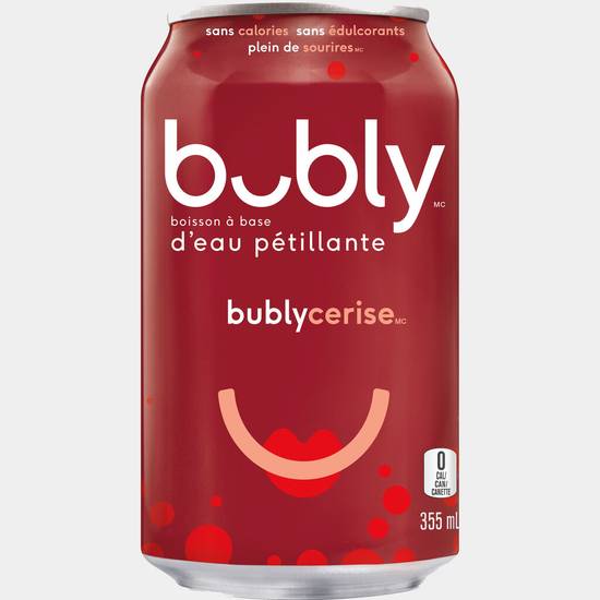 Canette Bubly Cerise 355ml / Soft Drink Can Cherry Bubly 355ml