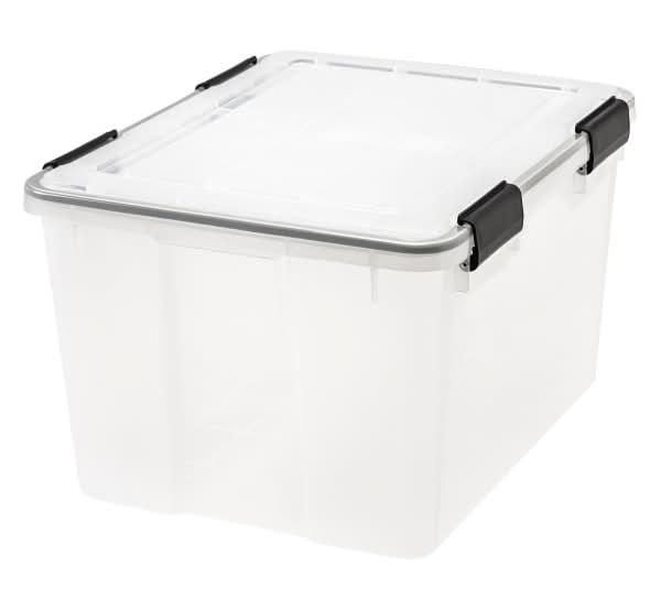 IRIS® Weathertight® Storage Container, 46 Quarts, 11 4/5" x 15 4/5" x 19 7/10", Clear