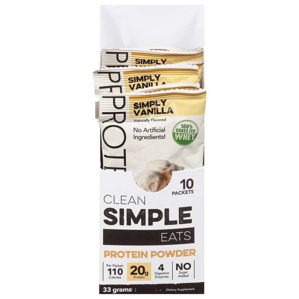 Clean Simple Eats Whey Protein Powder, Simply Vanilla (33 g, 10 ct)