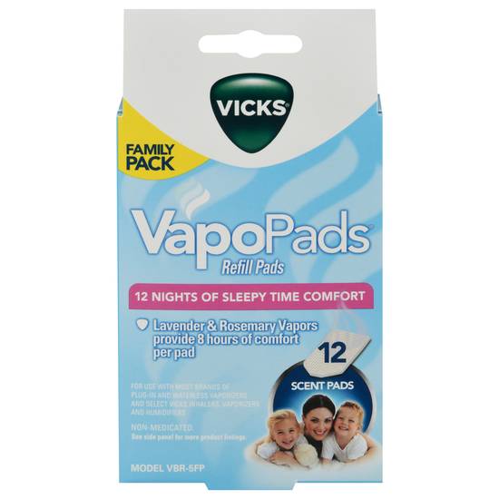 Vicks Vapopads Refills Lavender & Rosemary Scent Pads Family pack (12 ct)