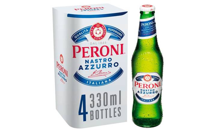 Peroni Nastro Azurro 5% Bottles 4 x 330ml (403291)