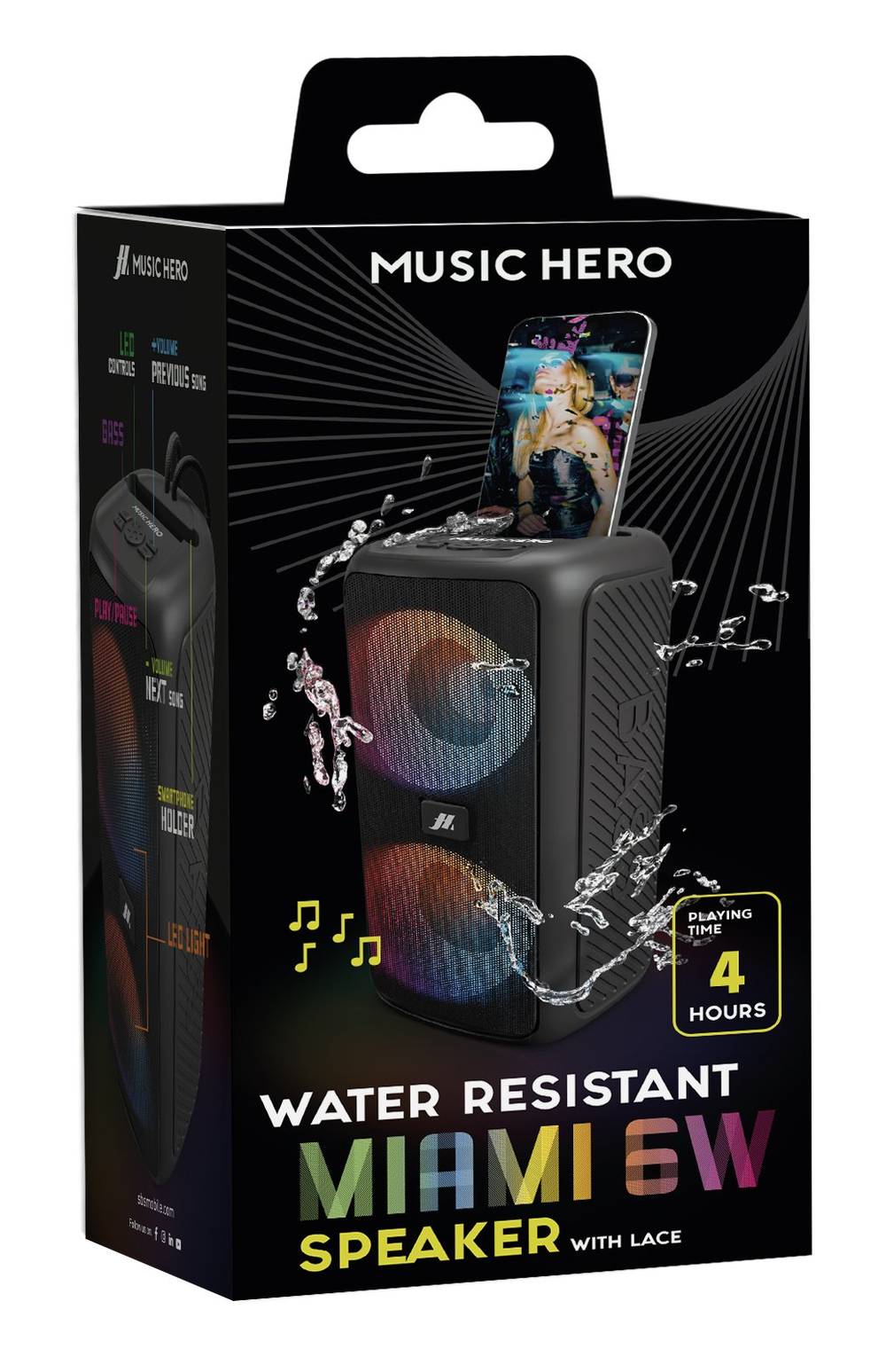 COLUNA MIAMI 6W SBS PRETO