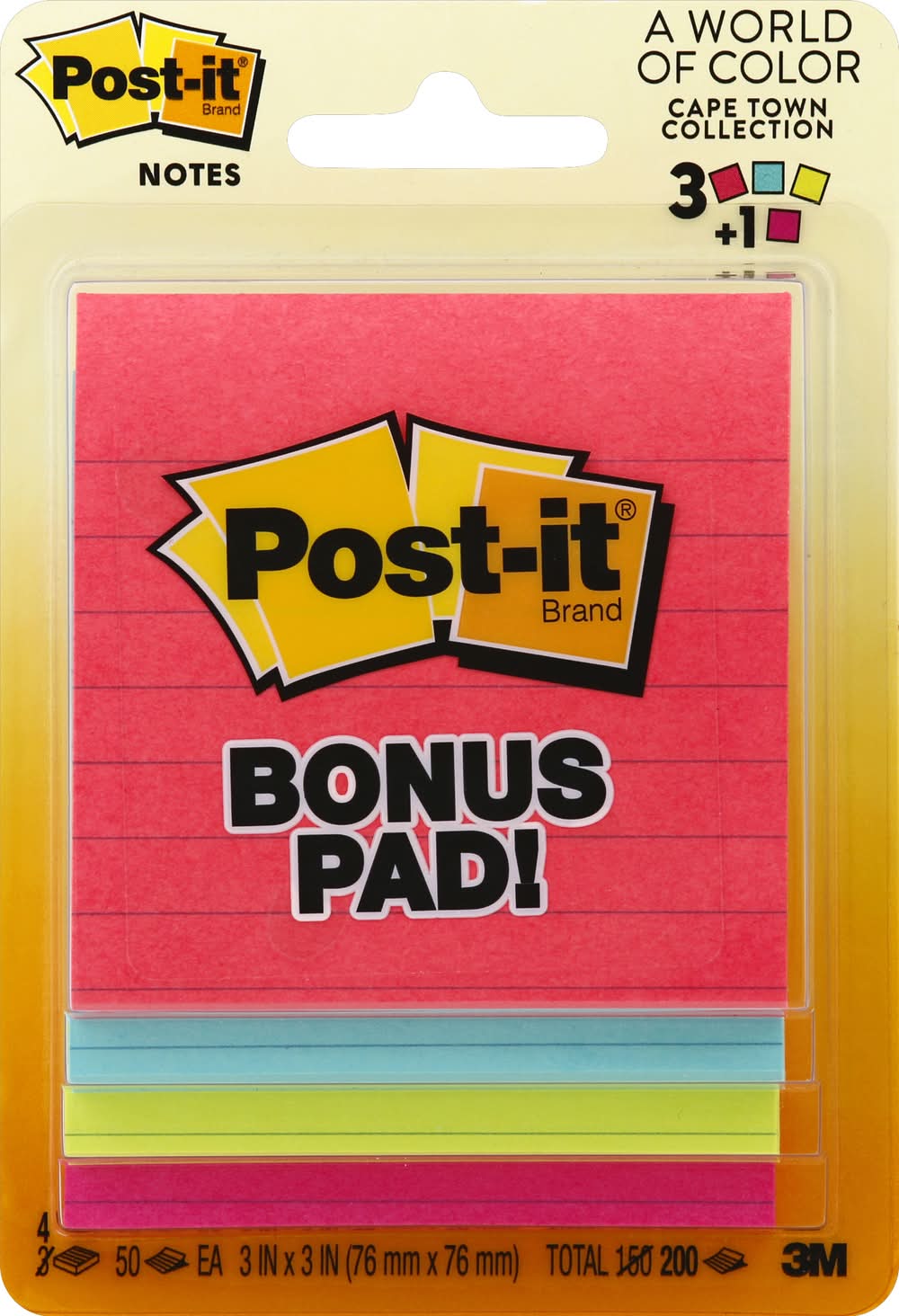 Post-It 200 Sheets Notes Bonus Pad! (4.8 oz)