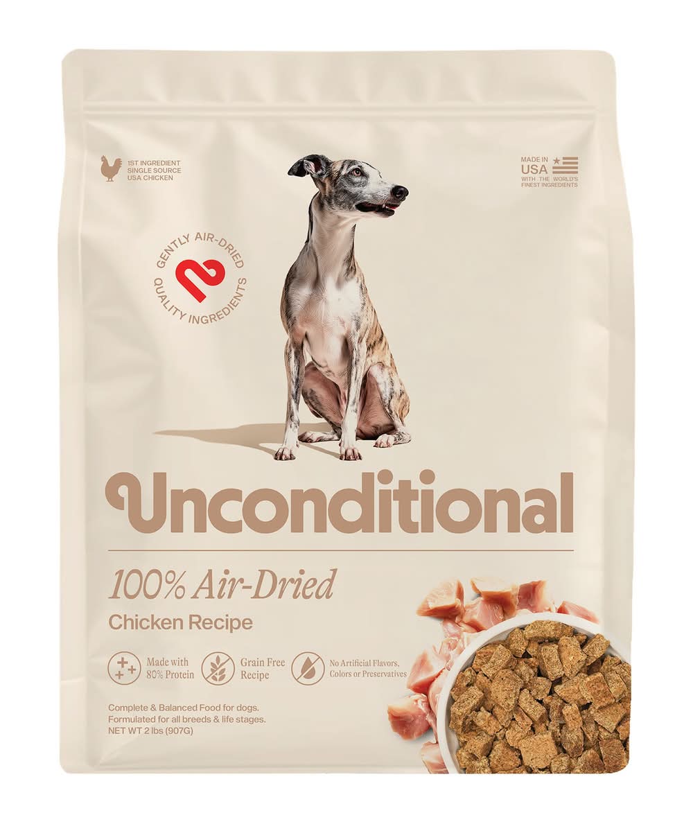 Unconditional Air Dried Adult Dry Dog Food - Chicken (Flavor: Chicken, Size: 2 Lb)