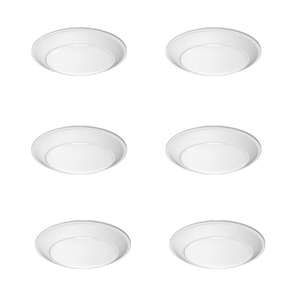 Lithonia Lighting 1.84-in Matte White Indoor/Outdoor LED Flush Mount Light ENERGY STAR (6-Pack) | LSBT6IN30KWLMWCP6M2