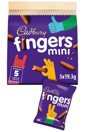 Cadbury Mini Fingers Chocolate Biscuits (5 x 19.3g)