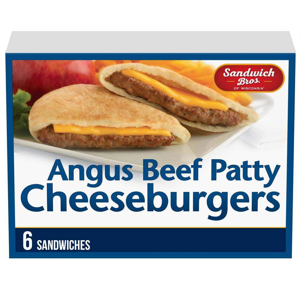 Sandwich Bros. Angus Cheeseburgers Flatbread Pocket Sandwiches (6 ct)
