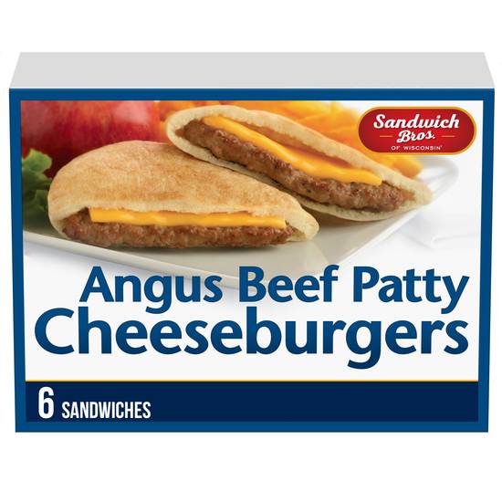 Sandwich Bros. Angus Cheeseburgers Flatbread Pocket Sandwiches (6 ct)