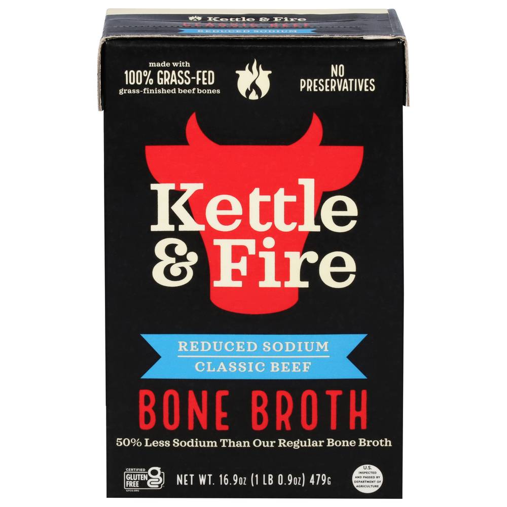 Kettle & Fire Reduced Sodium Classic Beef Bone Broth (16.9 oz)