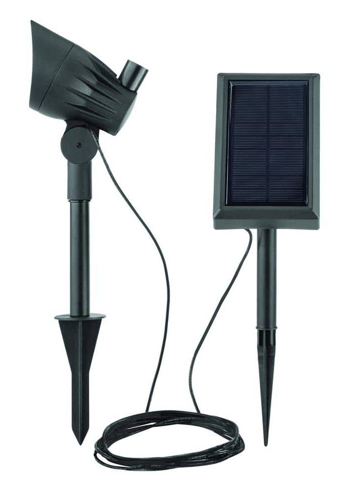 HAMPTON BAY 50 Lumen Led Metal Weather Resistant Outdoor Solar Spot Light, Black