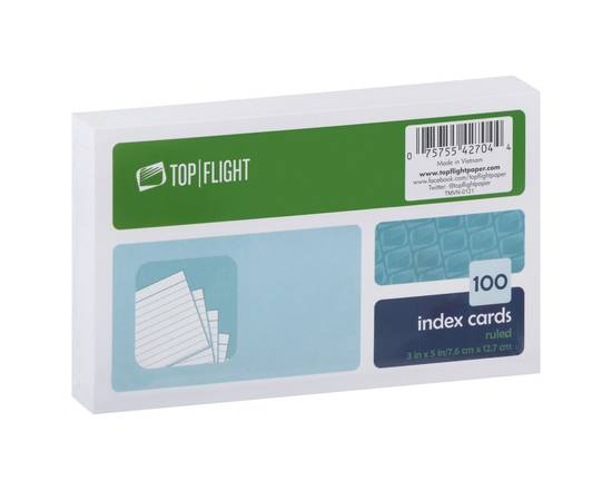 Top Flight · 3  x 5  Ruled Index Cards (100 cards)