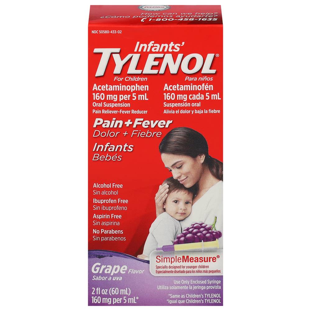 Tylenol Grape Flavor Pain & Fever Relief Acetaminophen Liquid Medicine