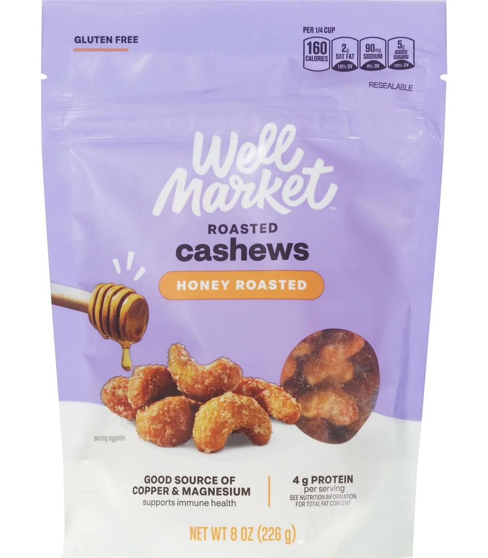 Well Market Roasted Cashews, Honey Roasted (8 oz)