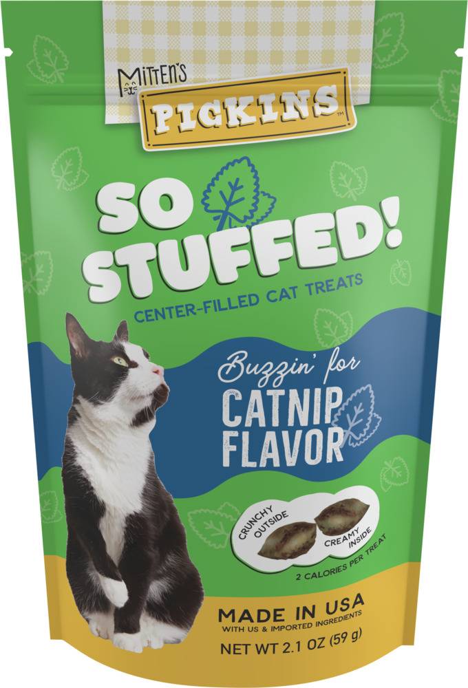 Mittens Pickins So Stuffed Center-Filled Cat Treats, Catnip (2.1 oz)